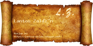 Lantos Zalán névjegykártya